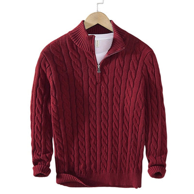 Nils | Kabelsweater med lynlås