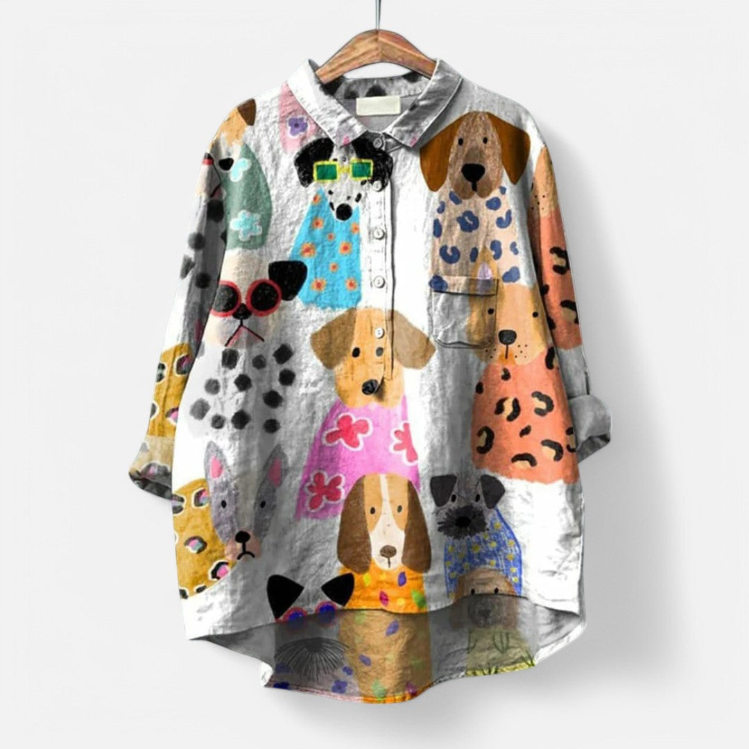 Bluse med Kreative Motiver