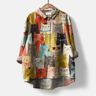 Bluse med Kreative Motiver