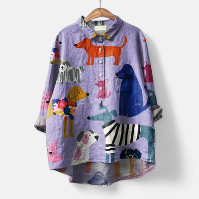 Bluse med Kreative Motiver