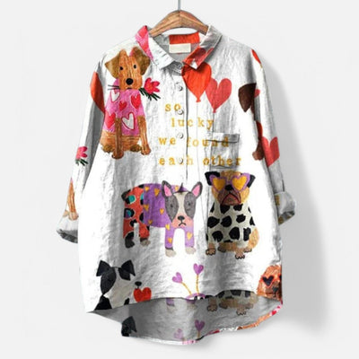 Bluse med Kreative Motiver