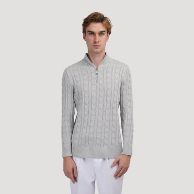 Nils | Kabelsweater med lynlås