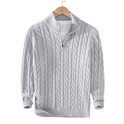 Nils | Kabelsweater med lynlås