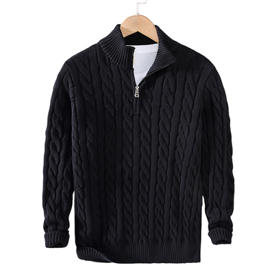 Nils | Kabelsweater med lynlås