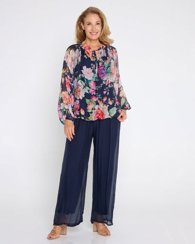 Bluse med blomsterprint