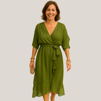 Timeless Wrap Midi Dress