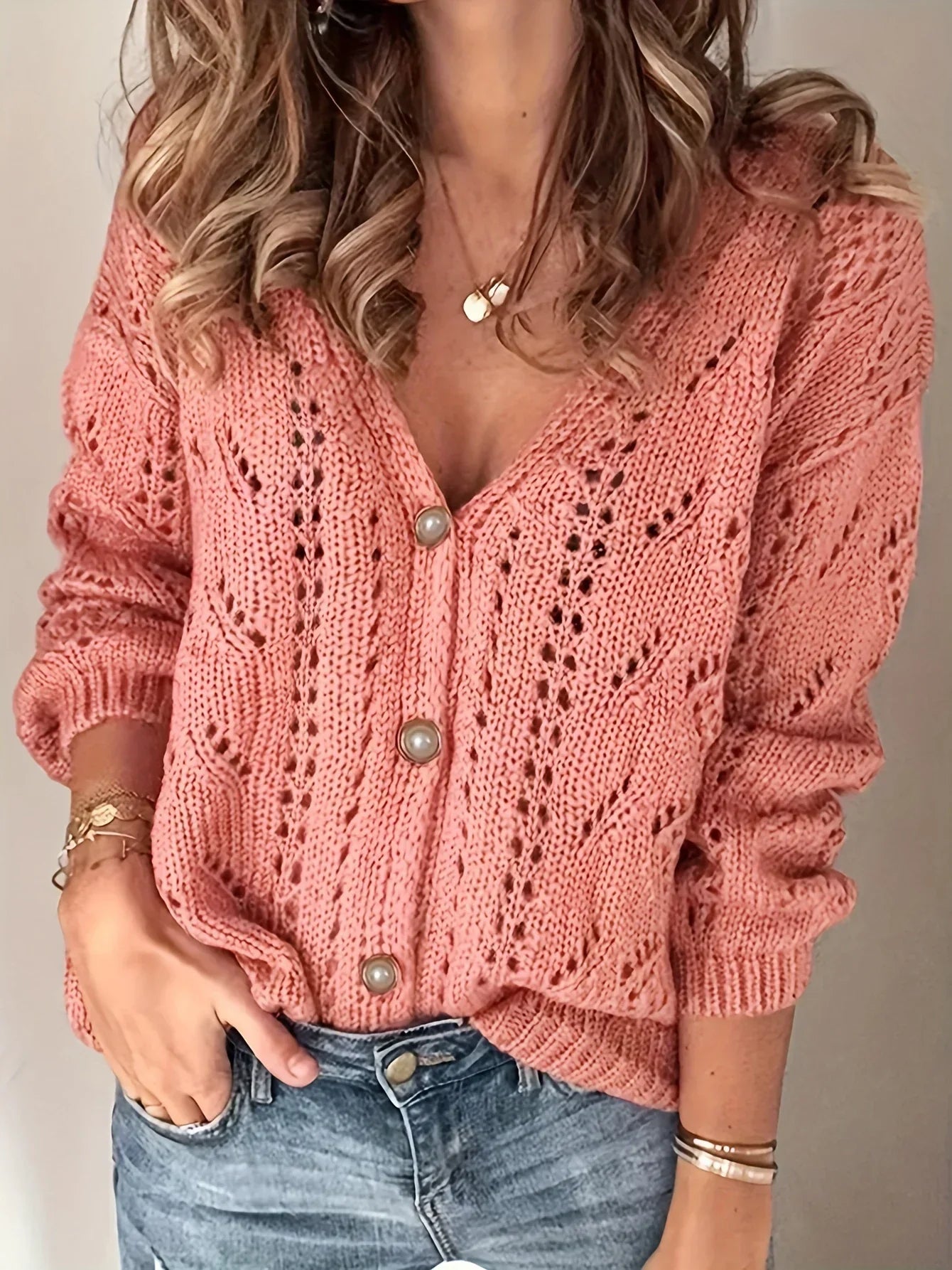 Frina | Knappet Strikket Cardigan